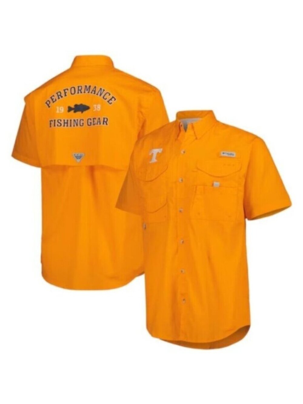 NWT Columbia Men's Orange Tennessee Bonehead Button Up Shirt Size Medium - Picture 1 of 9